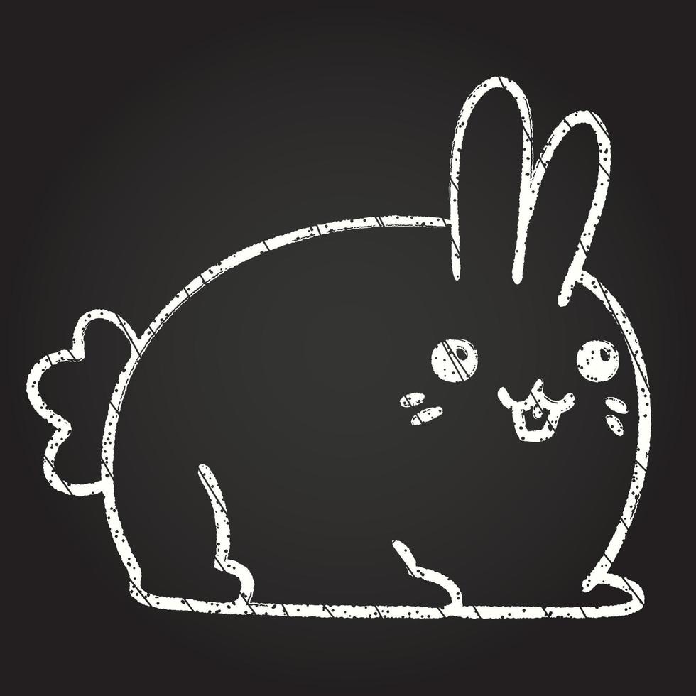söt bunny krita ritning vektor