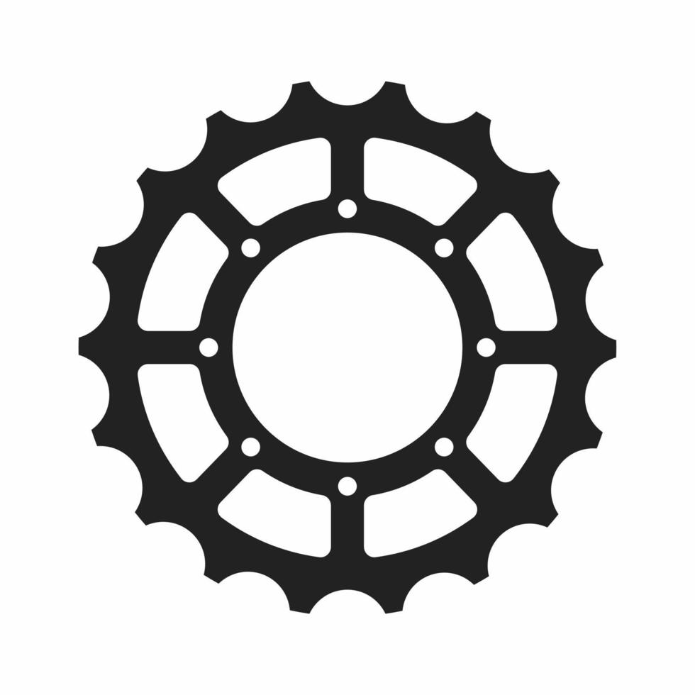 cykel kedjehjul platt ikon vektor
