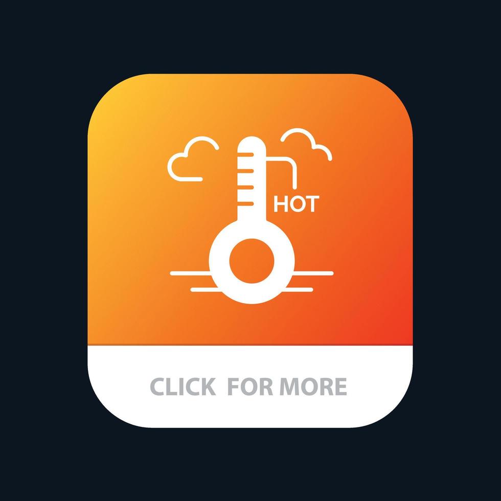 Temperatur heißes Wetter Update mobile App Icon Design vektor