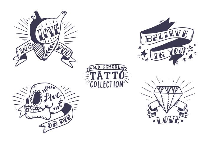 Gratis Old School Tattoo Collection vektor