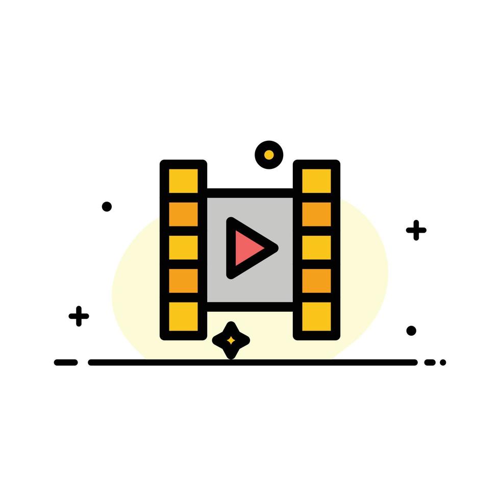 Video Play Film Business flache Linie gefüllt Symbol Vektor Banner Vorlage