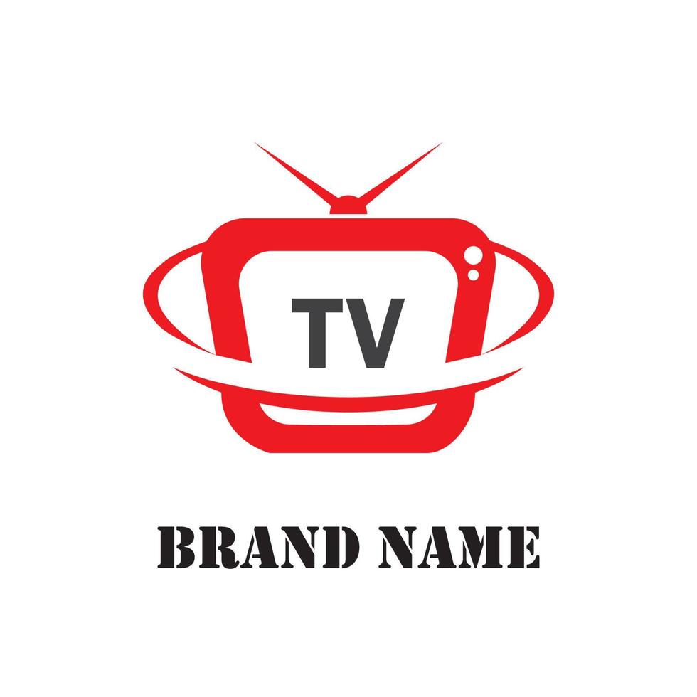 TV teknologi logotyp design vektor