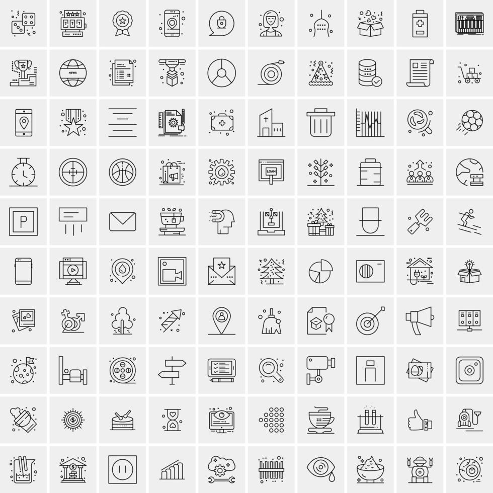 uppsättning av 100 kreativ företag linje ikoner vektor