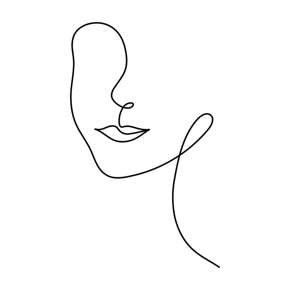de ansikte av en skön kvinna i de stil av linje konst. vektor illustration