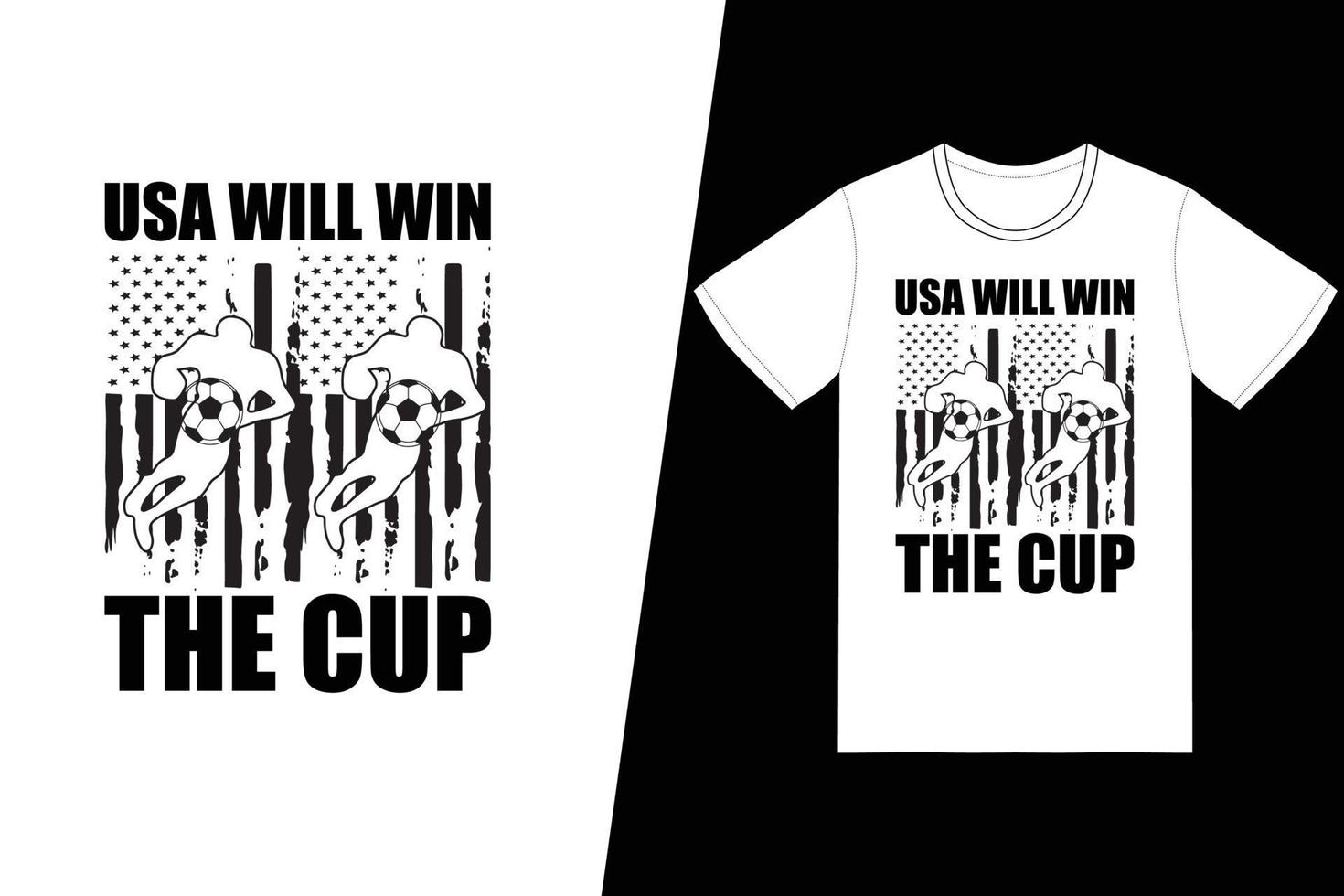 usa gewinnt den pokal fifa fußball design. FIFA-Fußball-T-Shirt-Designvektor. für T-Shirt-Druck und andere Zwecke. vektor