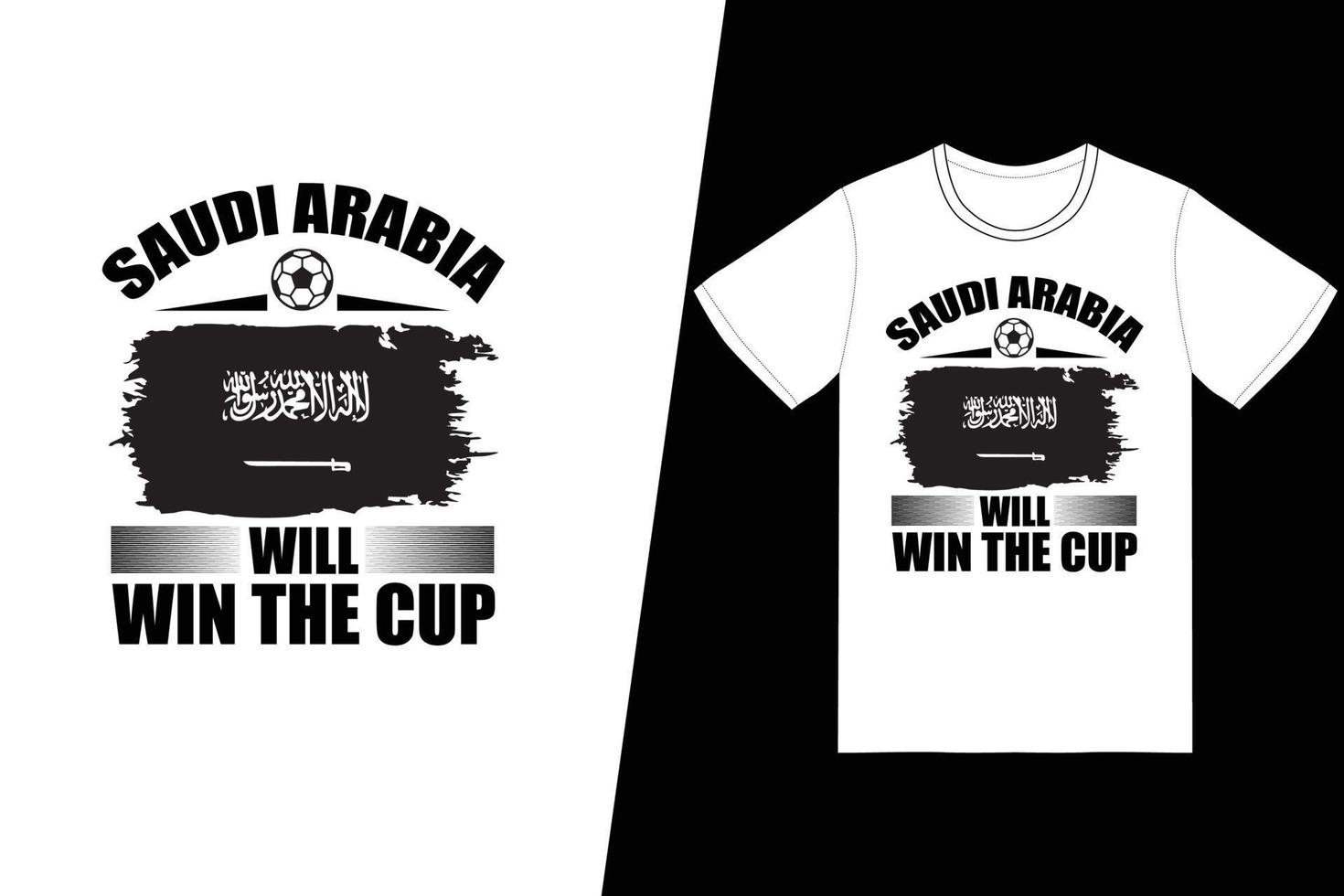 saudi arabien gewinnt den pokal fifa fußball design. FIFA-Fußball-T-Shirt-Designvektor. für T-Shirt-Druck und andere Zwecke. vektor