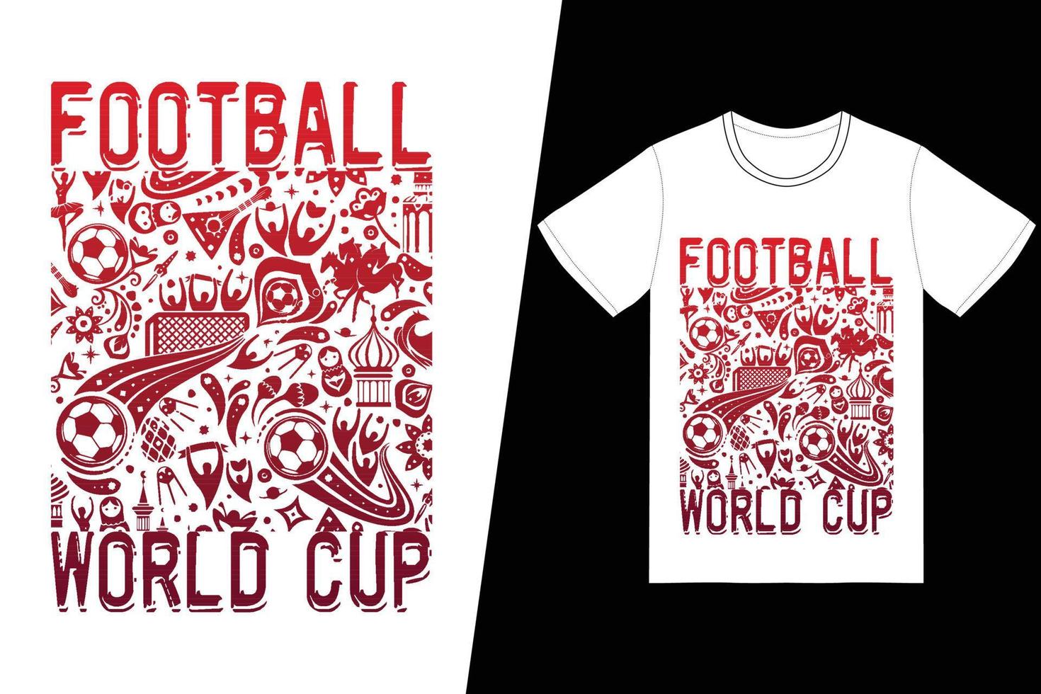 Fußballweltmeisterschaft FIFA-Fußballdesign. FIFA-Fußball-T-Shirt-Designvektor. für T-Shirt-Druck und andere Zwecke. vektor