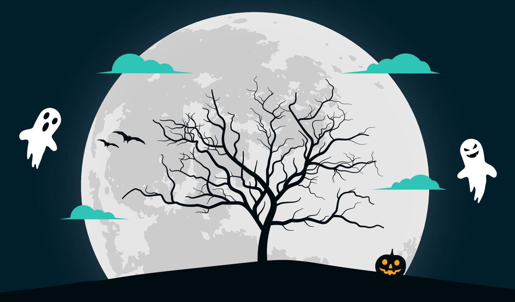 gespenstische Halloween-Hintergrundillustration vektor