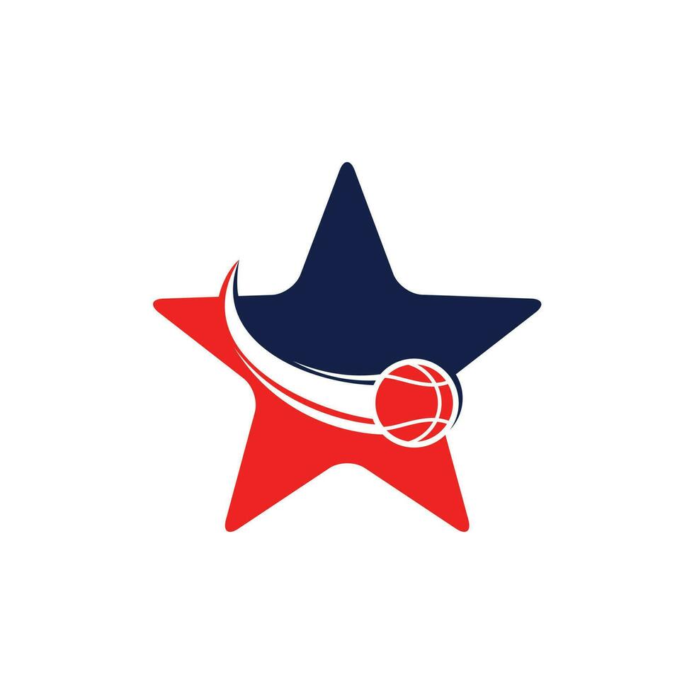 Stern-Basketball-Logo-Design. Designvorlage für das Logo des Basketballclubs. vektor