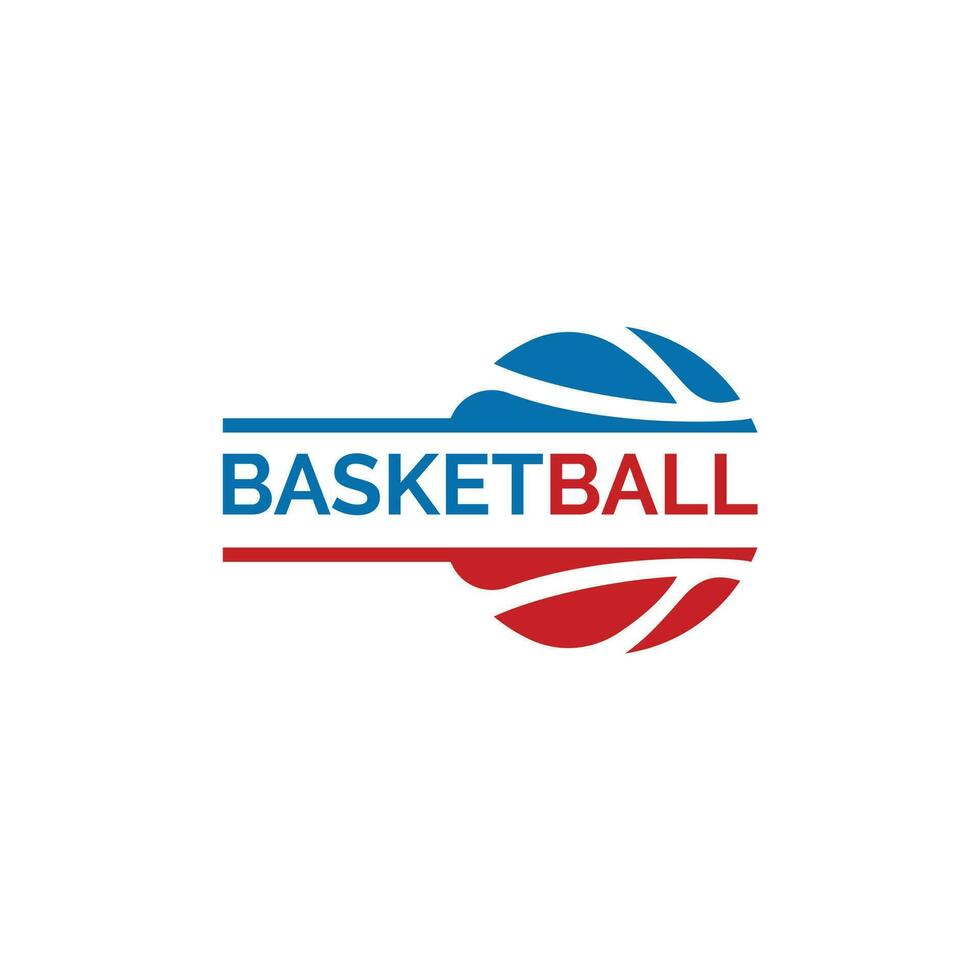 Einzigartiges Basketball-Logo-Design. Designvorlage für das Logo des Basketballclubs. vektor