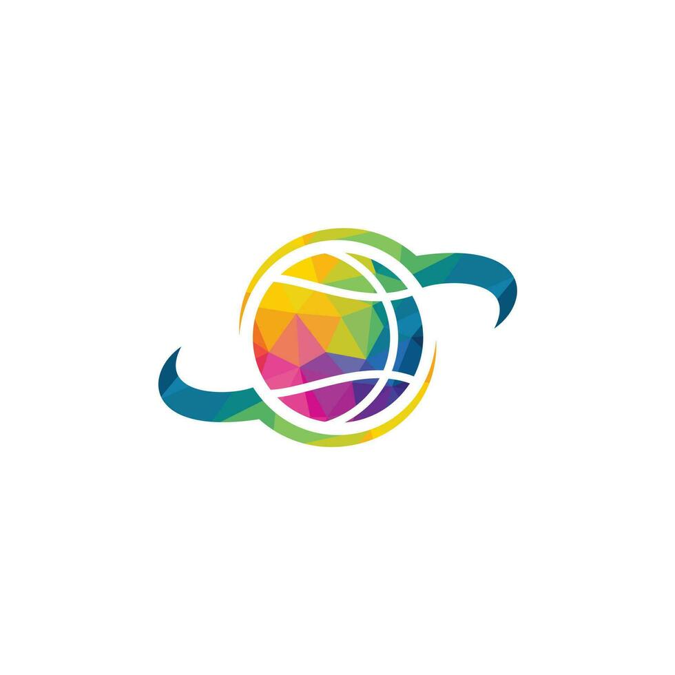 Einzigartiges Basketball-Logo-Design. Designvorlage für das Logo des Basketballclubs. vektor