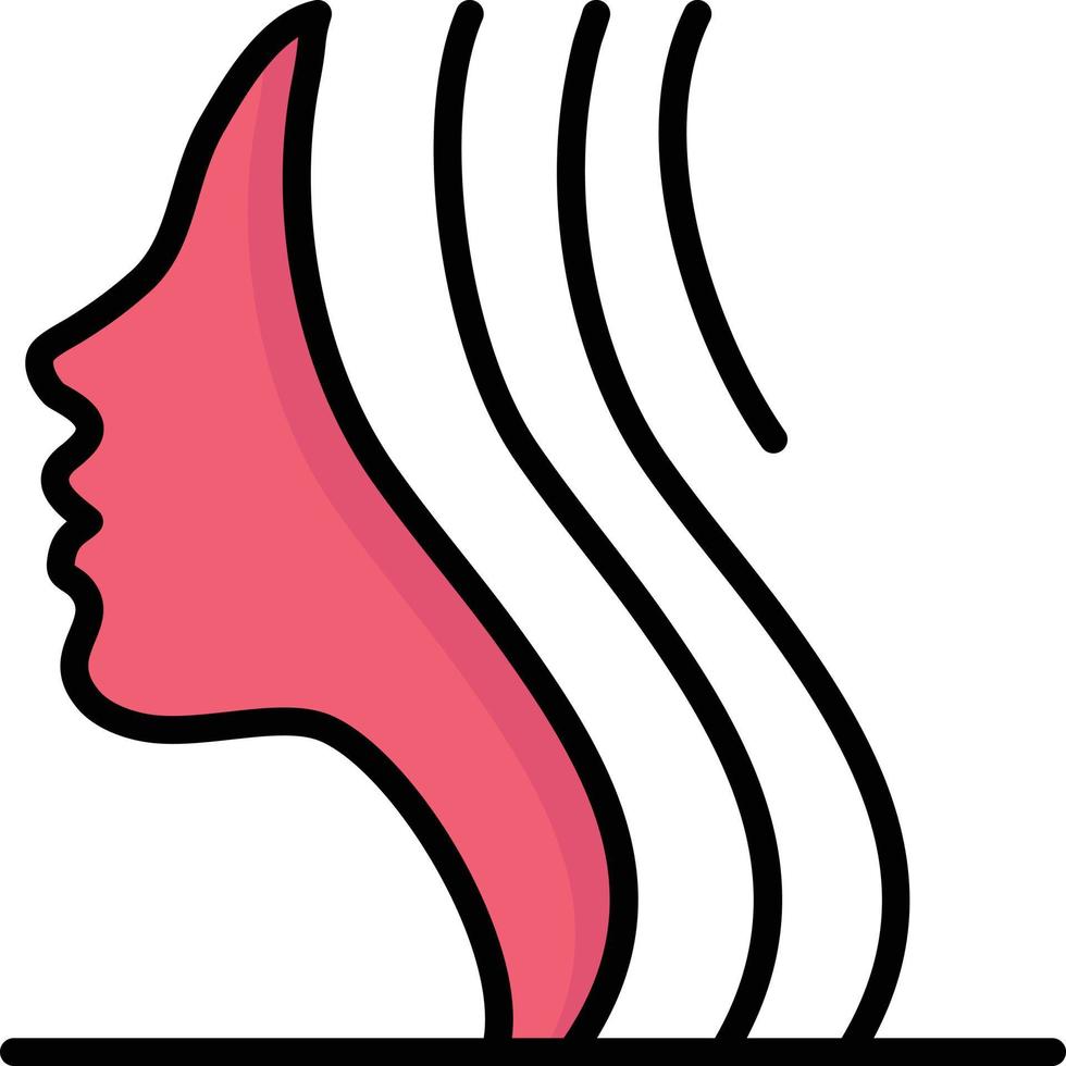 weibliche frauen mädchen gesicht flache farbe symbol vektor symbol banner vorlage