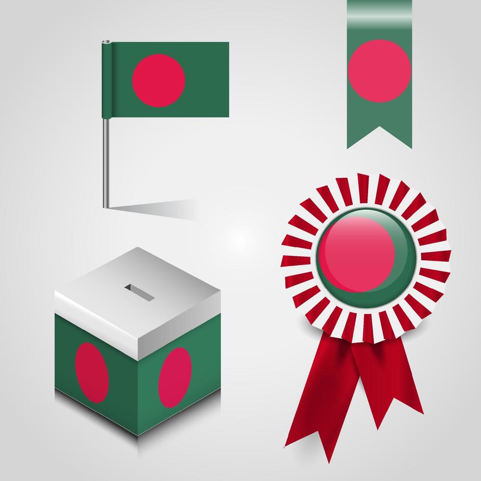 bangladesh flagga uppsättning vektor