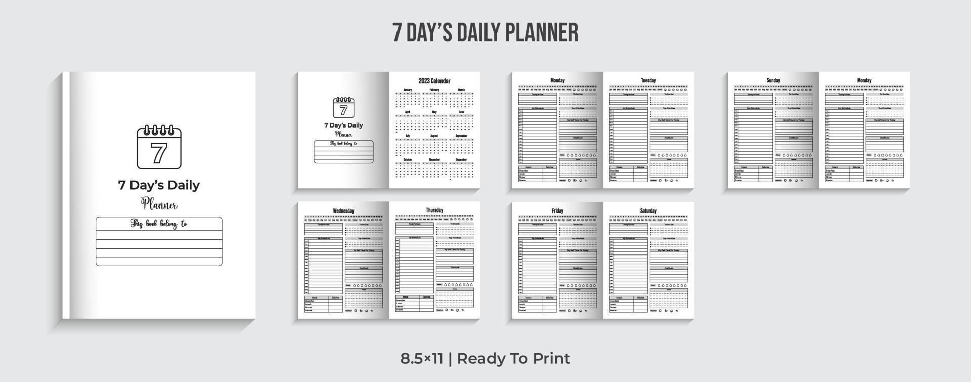 7 dagar dagligen planerare och kalender proffs ladda ner vektor