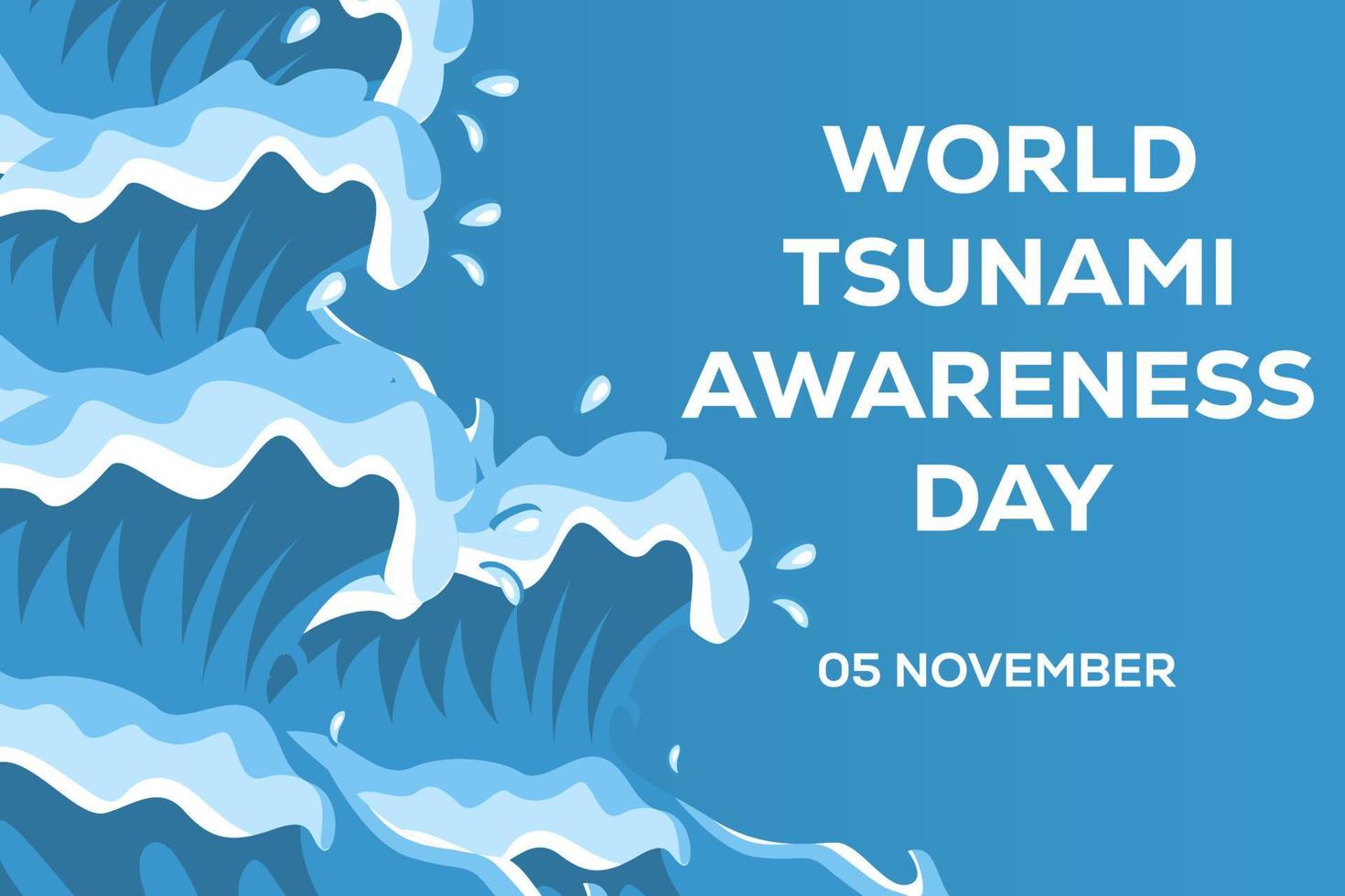 värld tsunami medvetenhet dag 5 november illustration bakgrund vektor