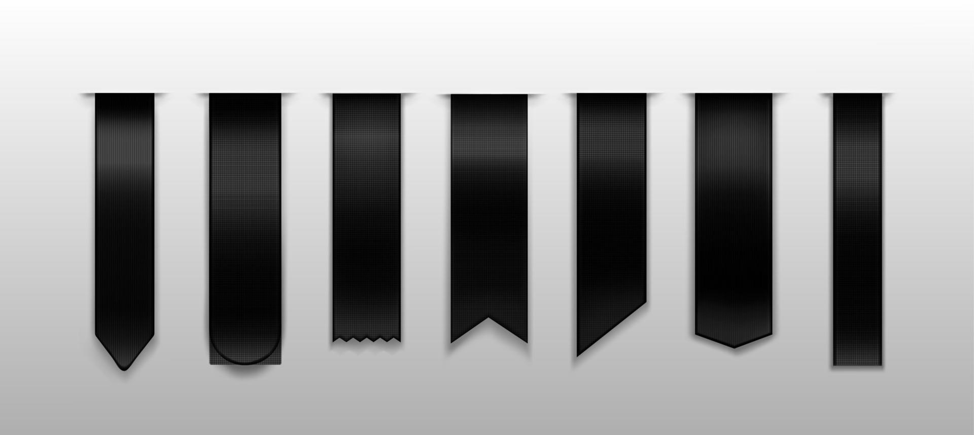 schwarze lesezeichen, band, banner 3d-vektormodell vektor