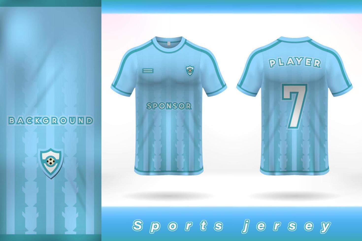 himmelblaues Sport-Trikot-Template-Design vektor