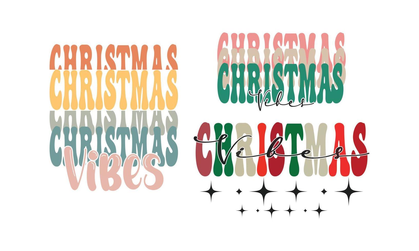 Christmas Vibes Design-Weihnachtsgeschenk.Weihnachtsbündel. vektor