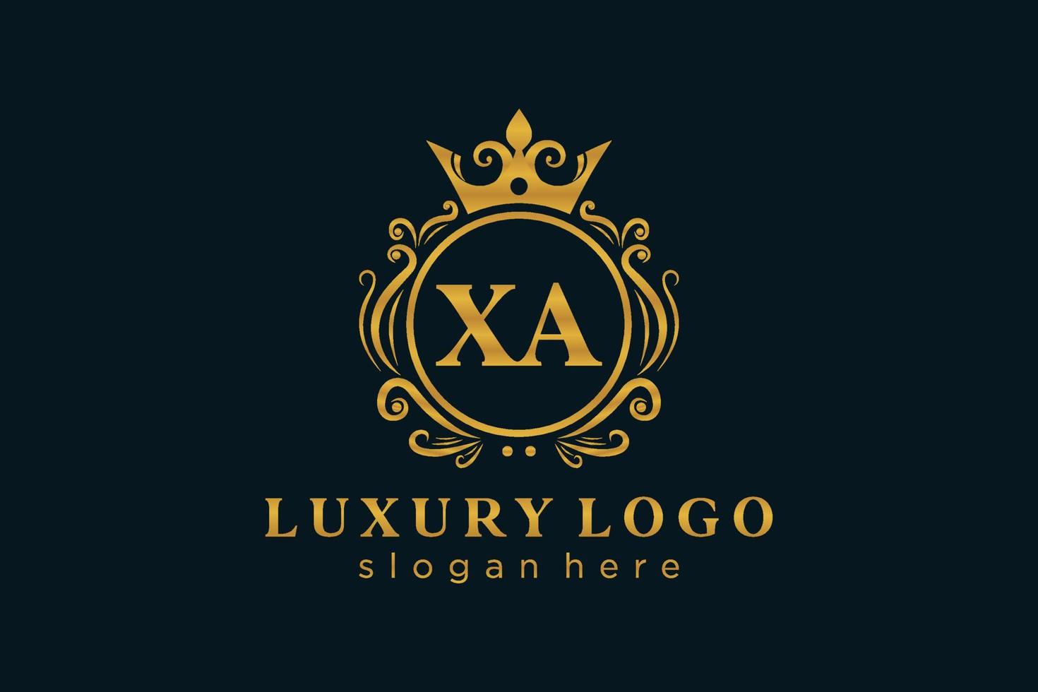 Anfangsbuchstabe xa Royal Luxury Logo Vorlage in Vektorgrafiken für Restaurant, Lizenzgebühren, Boutique, Café, Hotel, heraldisch, Schmuck, Mode und andere Vektorillustrationen. vektor