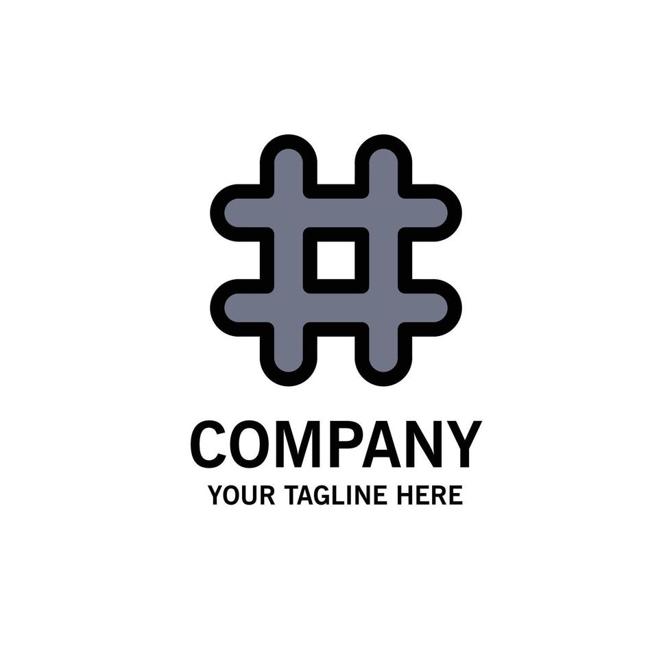Folgen Sie Hashtag Tweet Twitter Business Logo Vorlage flache Farbe vektor