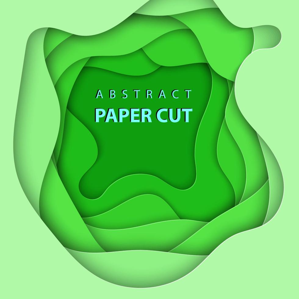 vektor bakgrund med grön färg papper skär former. 3d abstrakt papperskonststil, designlayout för affärspresentationer, flygblad, affischer, utskrifter, dekoration, kort, broschyromslag.