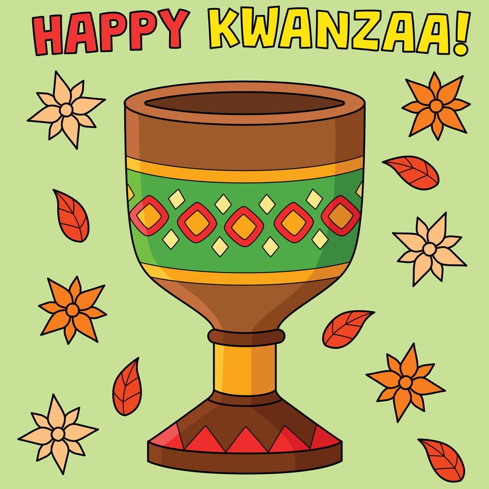 kwanzaa unity cup farbige karikaturillustration vektor