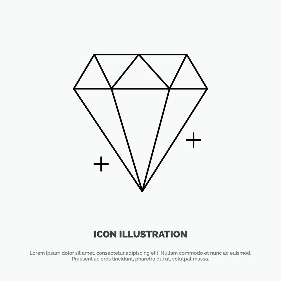 diamant e-handel Smycken juvel vektor linje ikon