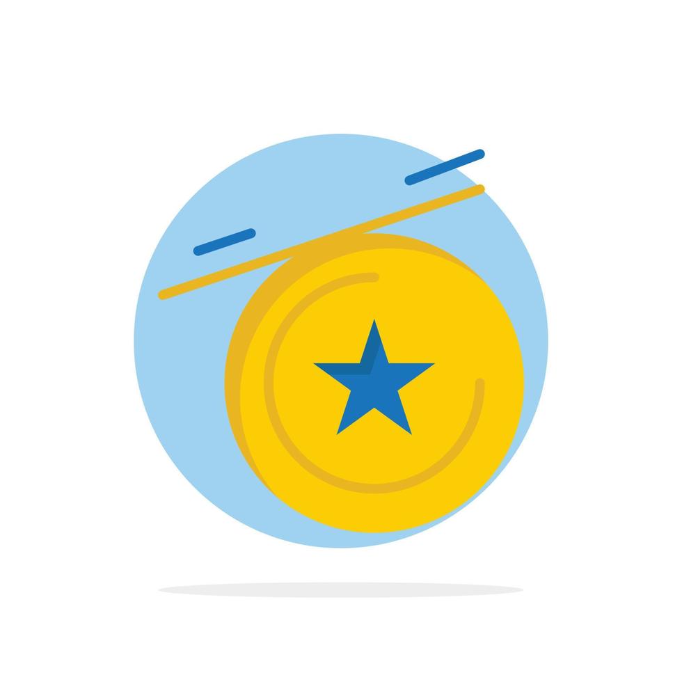 stjärna medalj abstrakt cirkel bakgrund platt Färg ikon vektor