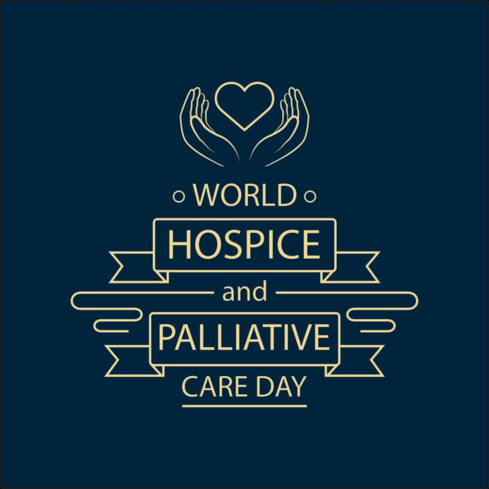 världens hospice och palliativ vårdaffisch vektor