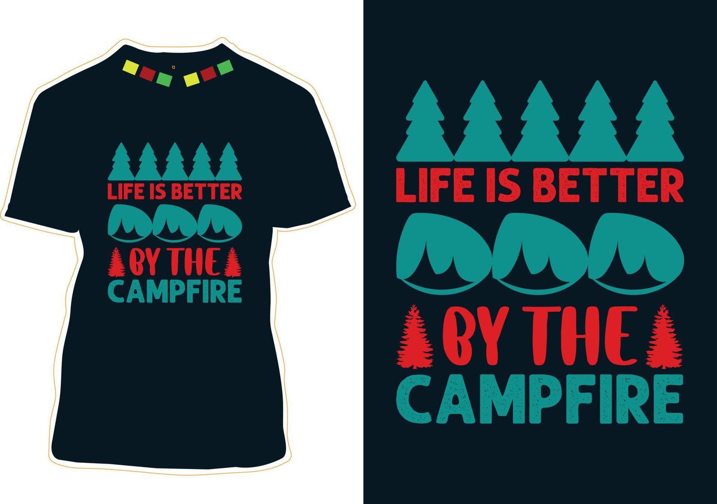 camping t-shirt design vektor