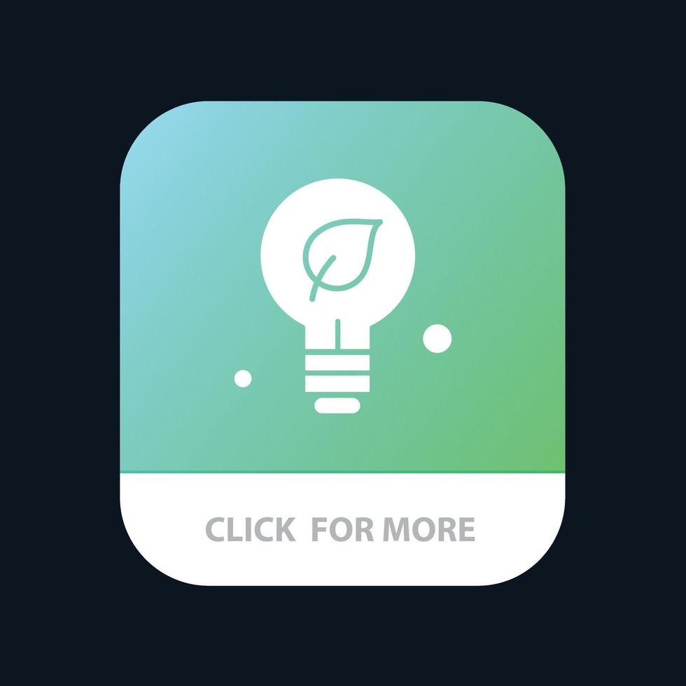ökologie umwelt grüne idee mobile app-schaltfläche android- und ios-glyphenversion vektor