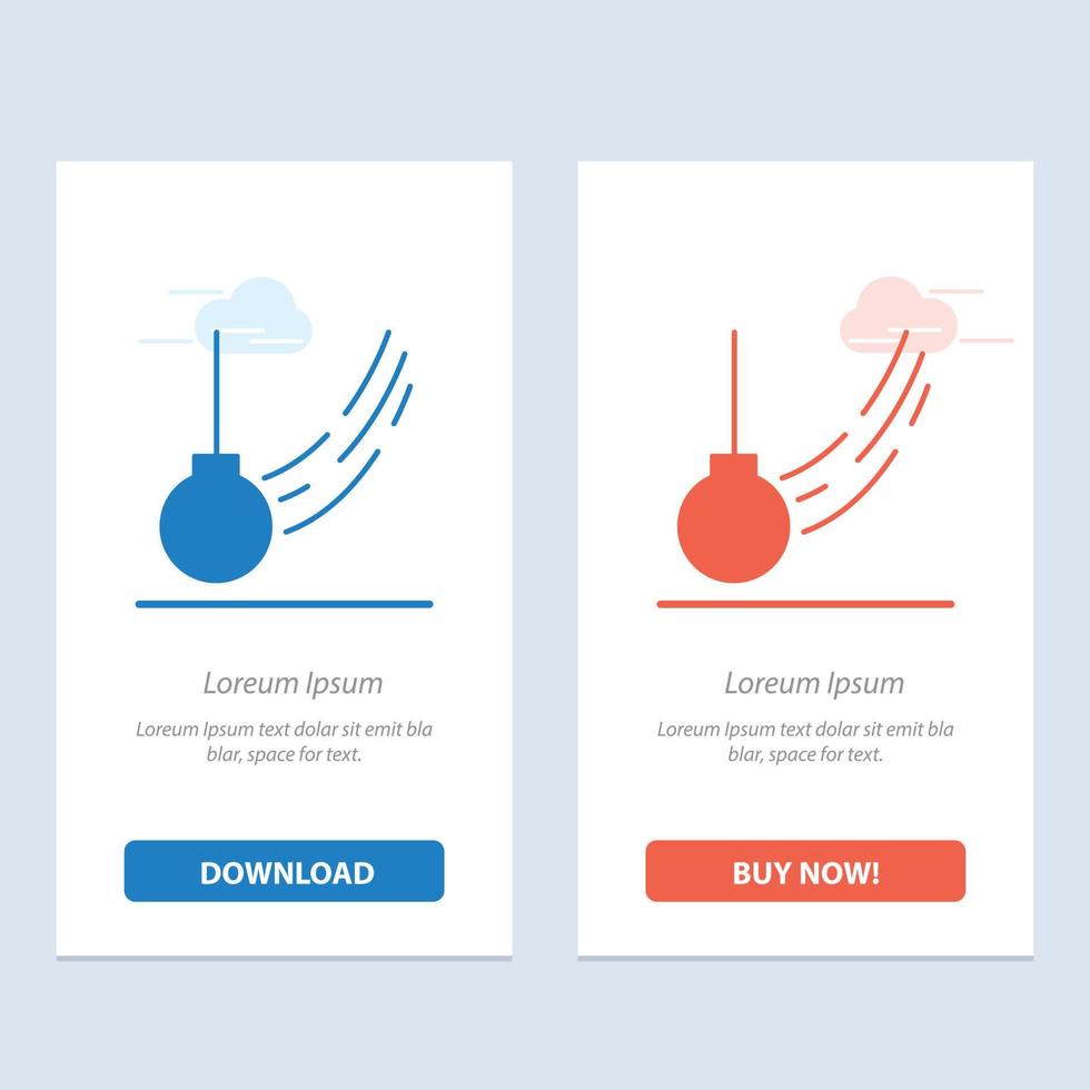 Pendelschaukel gebundene Kugel Bewegung blau und rot Laden Sie jetzt herunter und kaufen Sie die Kartenvorlage für Web-Widgets vektor