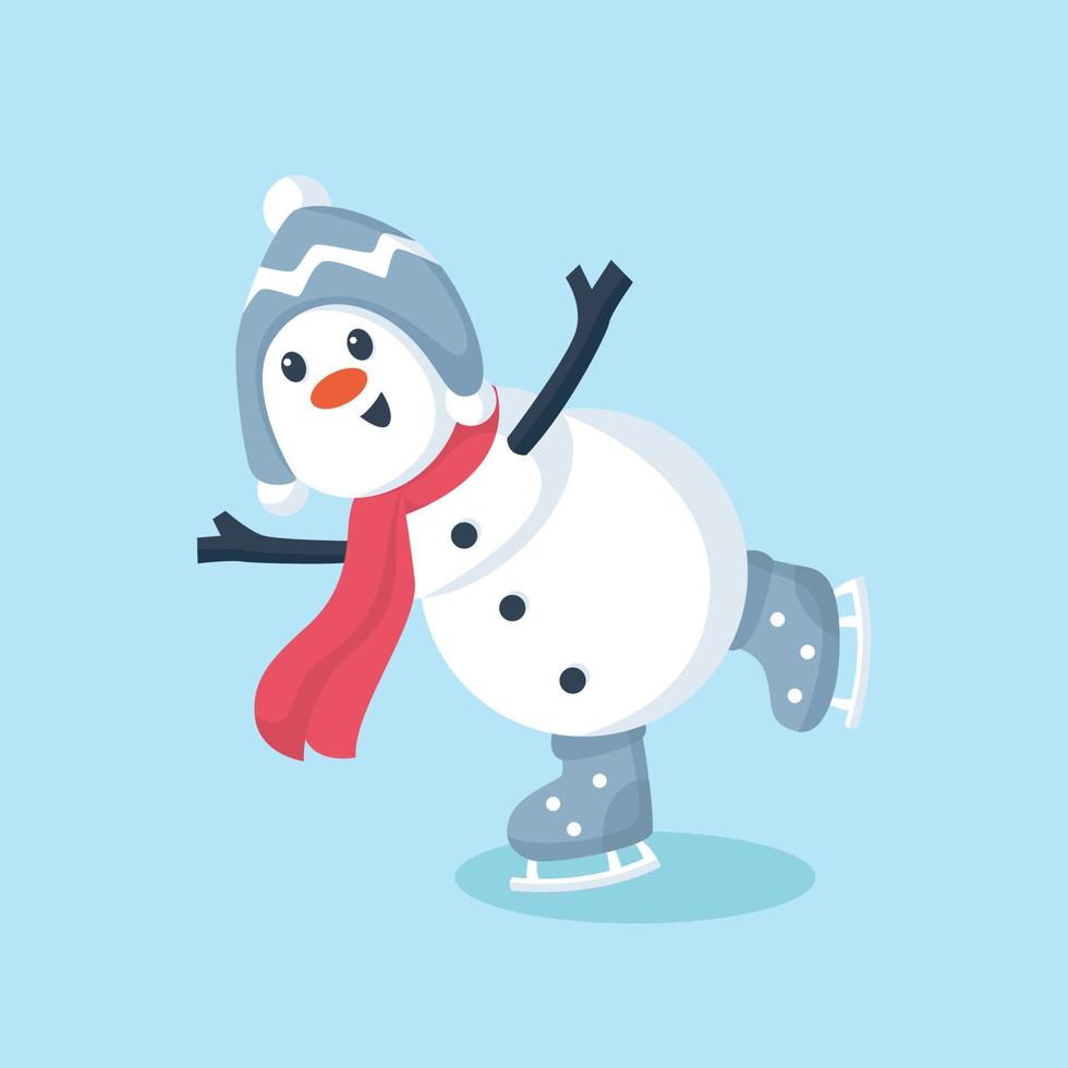 winter schneemann charakter design illustration vektor