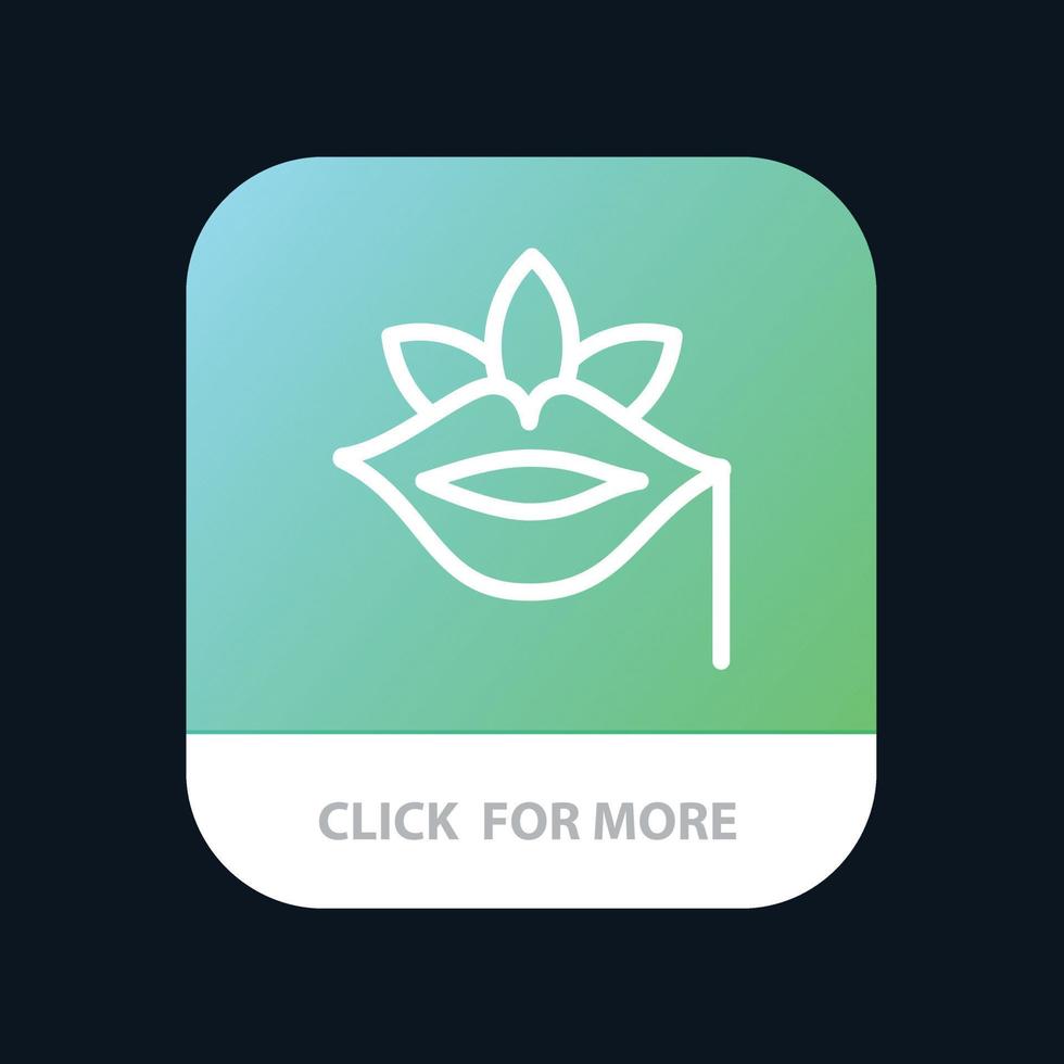 lippen blume pflanze rose frühling mobile app-schaltfläche android- und ios-linienversion vektor