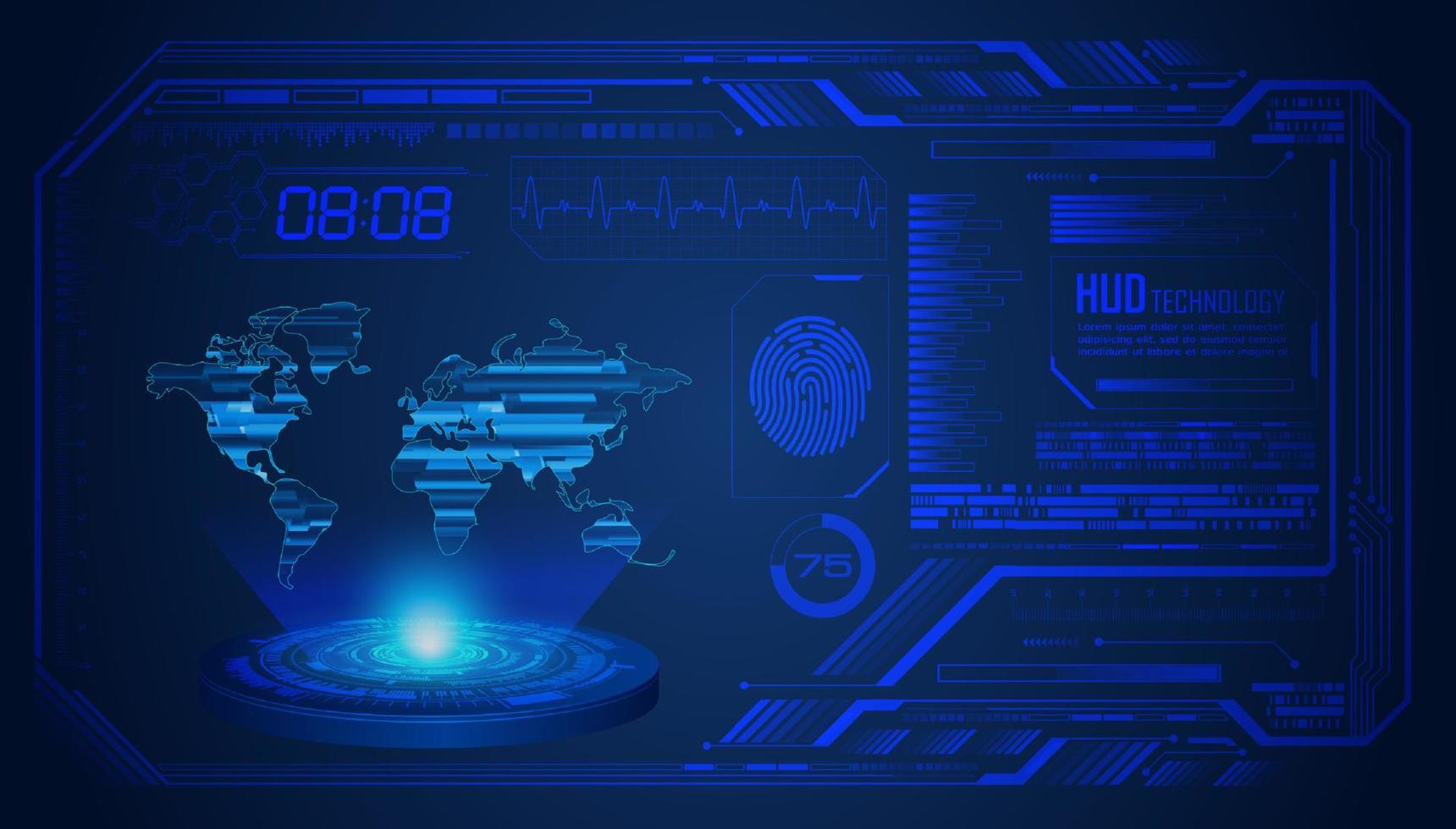 modern hud teknologi skärm bakgrund vektor