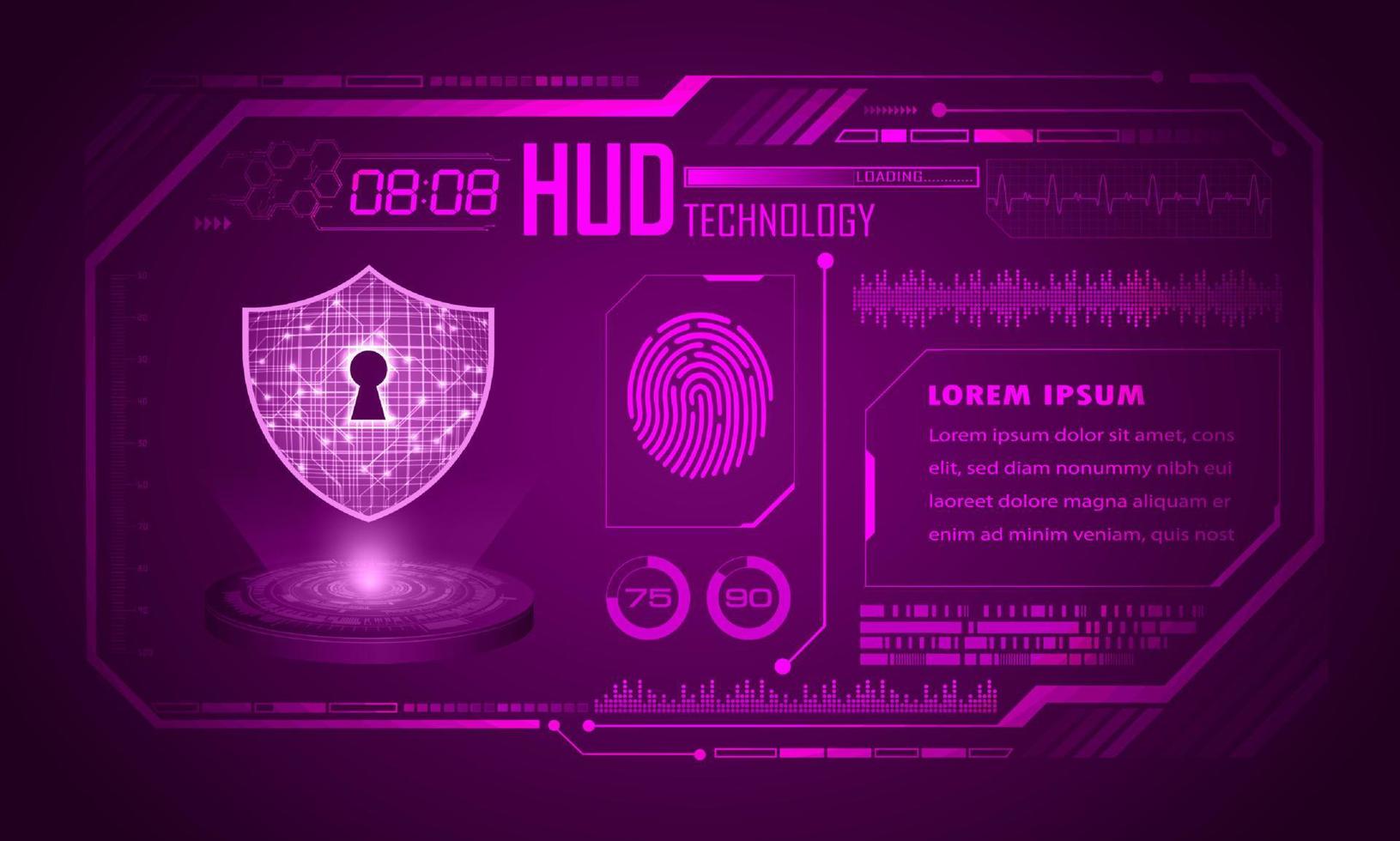 modern hud teknologi skärm bakgrund vektor