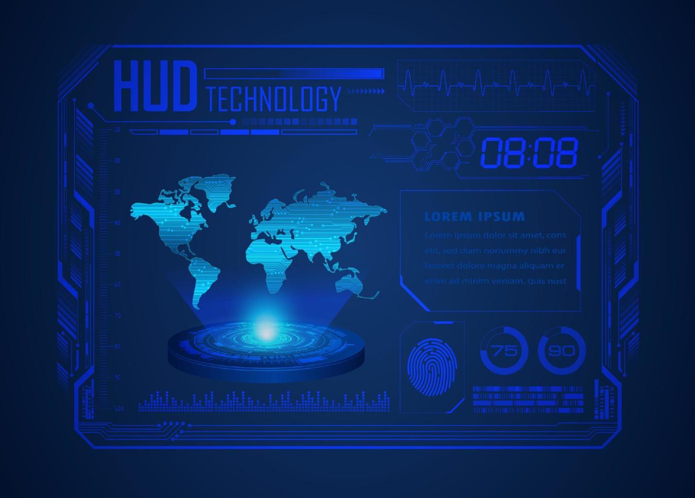 modern hud teknologi skärm bakgrund vektor