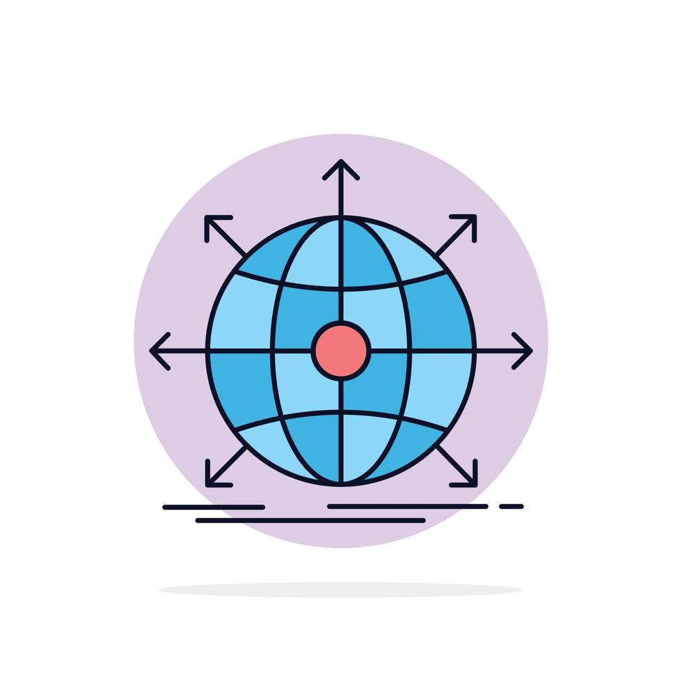 företag global internationell nätverk webb platt Färg ikon vektor