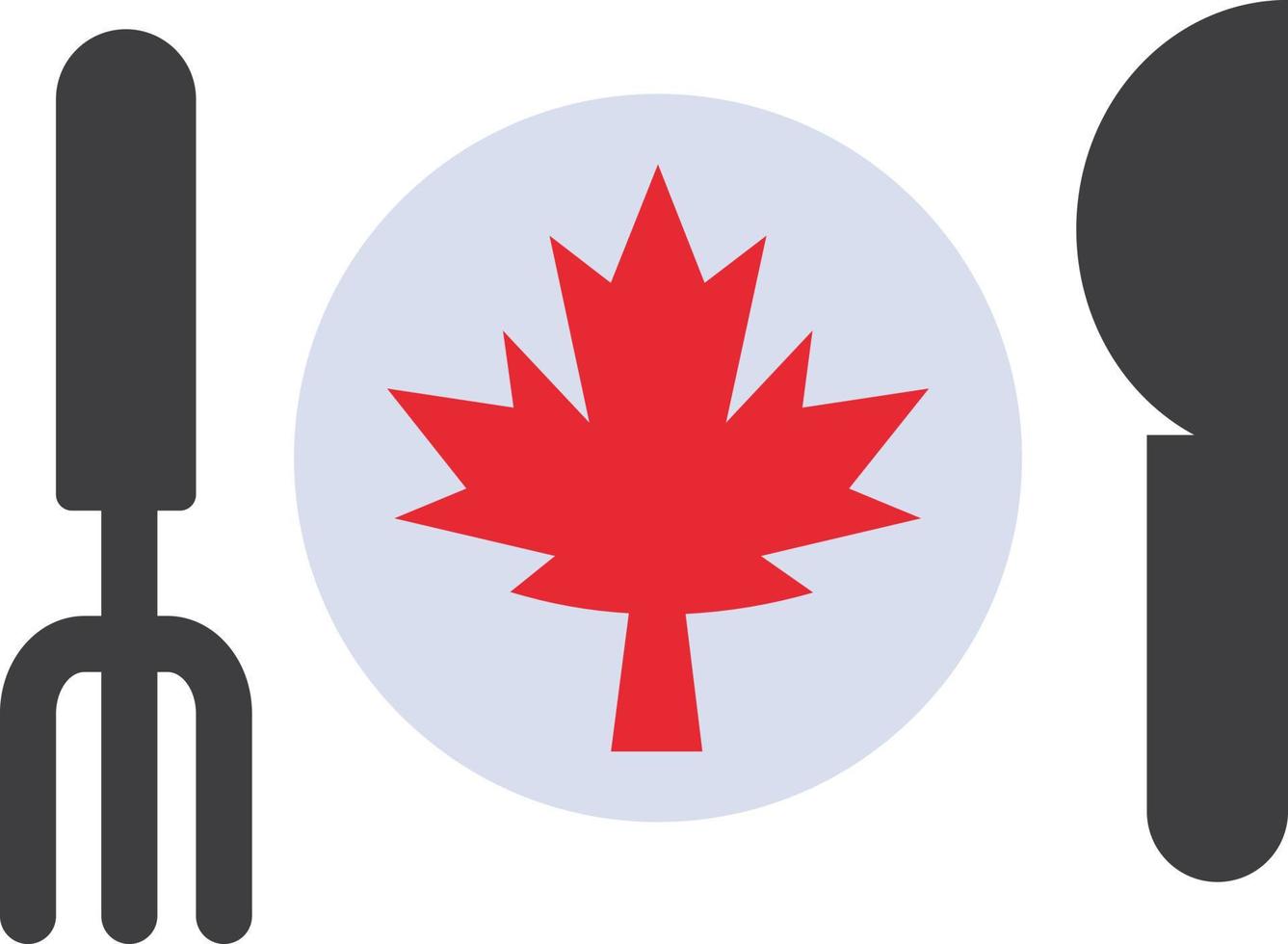 abendessen herbst kanada blatt flache farbe symbol vektor symbol banner vorlage