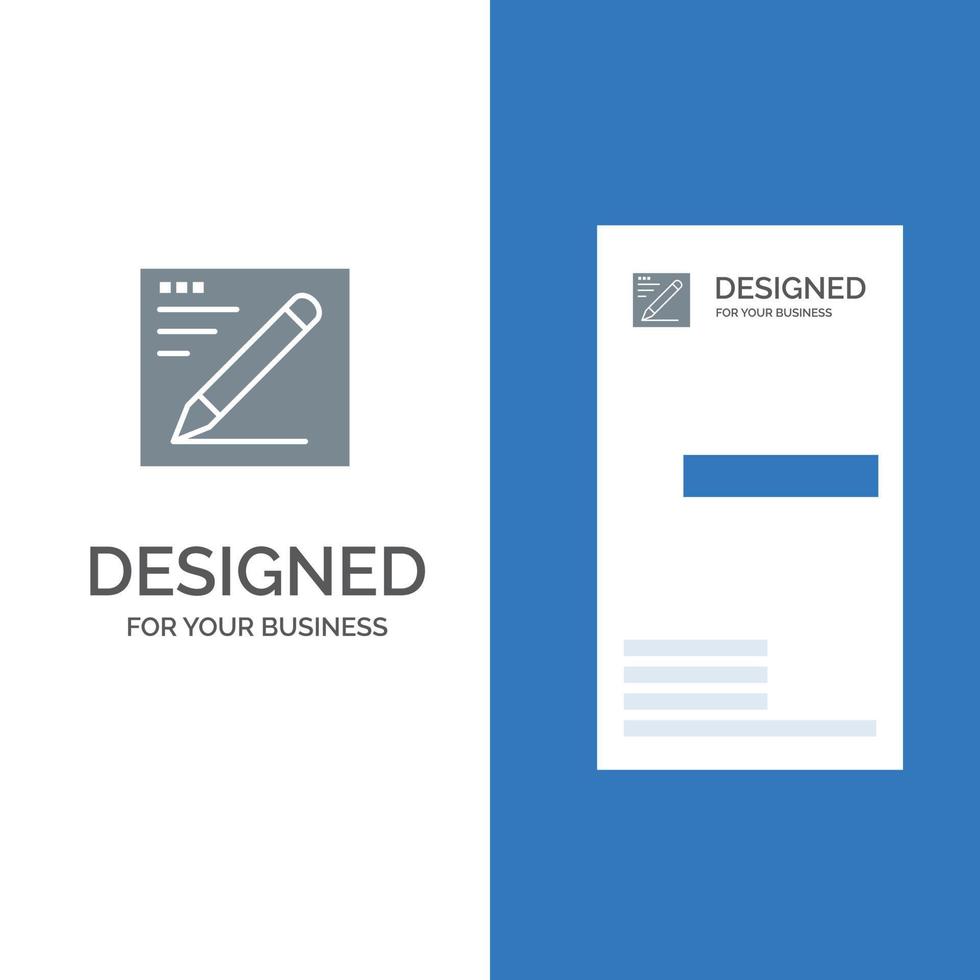 Browser-Bleistift-Text-Bildung graues Logo-Design und Visitenkarten-Vorlage vektor