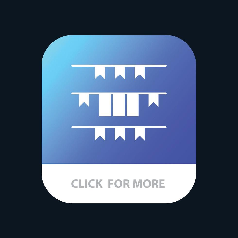 Banner-Flagge Girlande Irland irisch mobile App-Schaltfläche Android- und iOS-Glyph-Version vektor