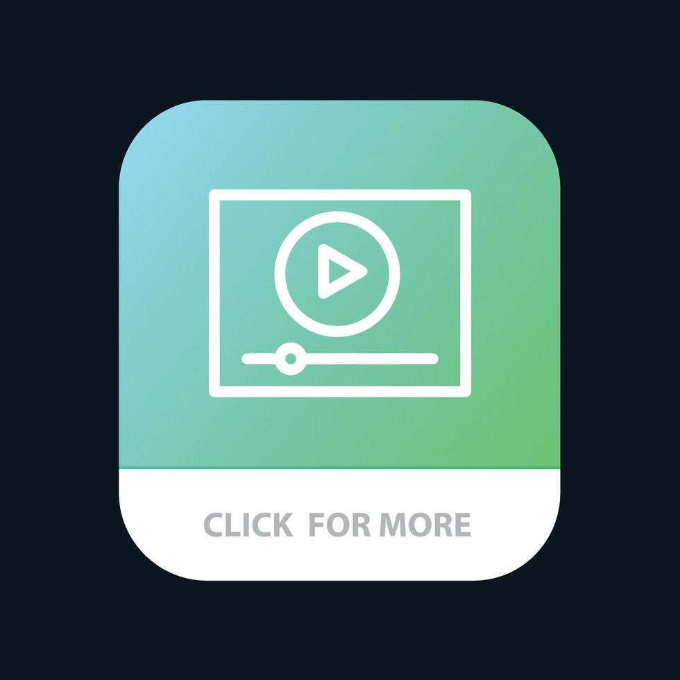 Video Play Online Marketing Mobile App Button Android- und iOS-Line-Version vektor