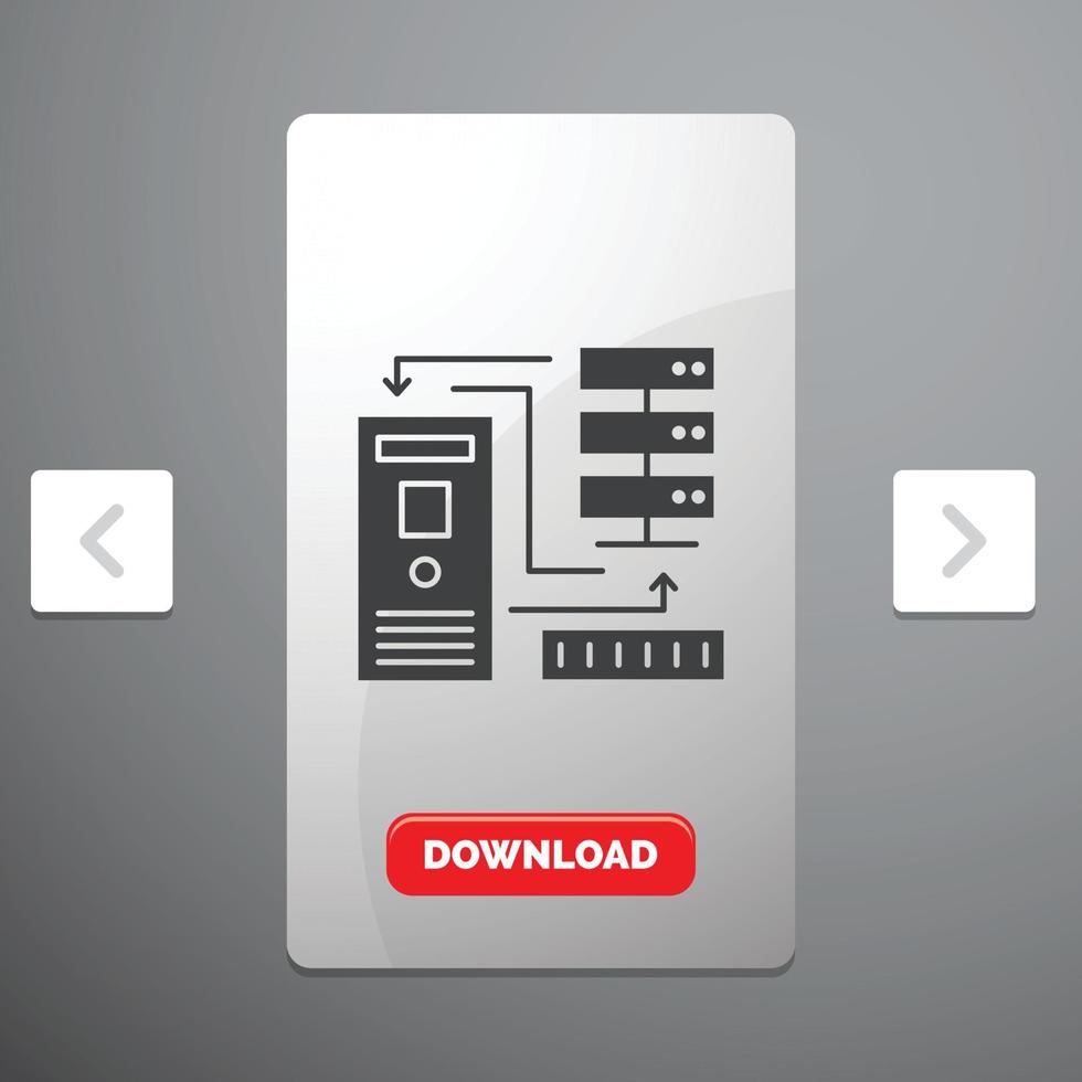 Kombination. Daten. Datenbank. elektronisch. Symbol für Informationsglyphe vektor