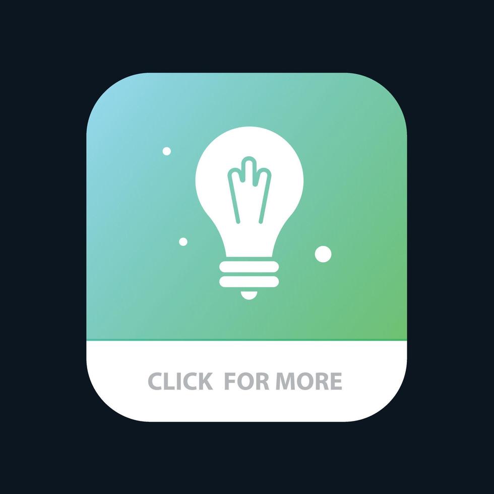 Glödlampa aning vetenskap mobil app knapp android och ios glyf version vektor