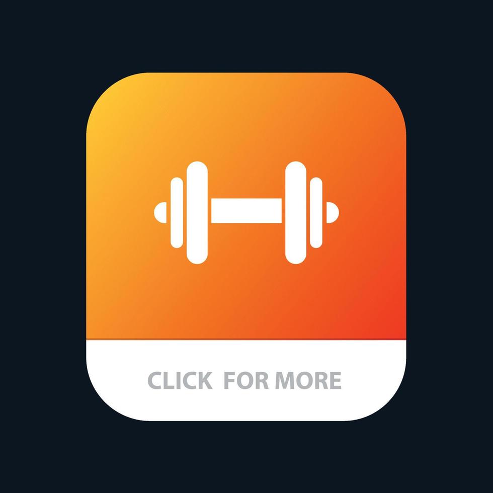 Kurzhantel Fitness Sport Motivation Mobile App Schaltfläche Android und iOS Glyph-Version vektor