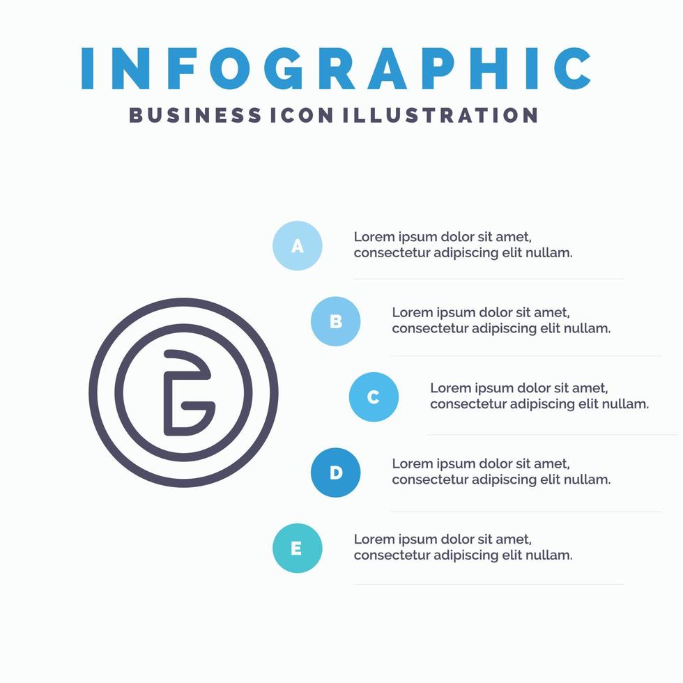 bangladesh företag valuta finansiera pengar linje ikon med 5 steg presentation infographics backgrou vektor