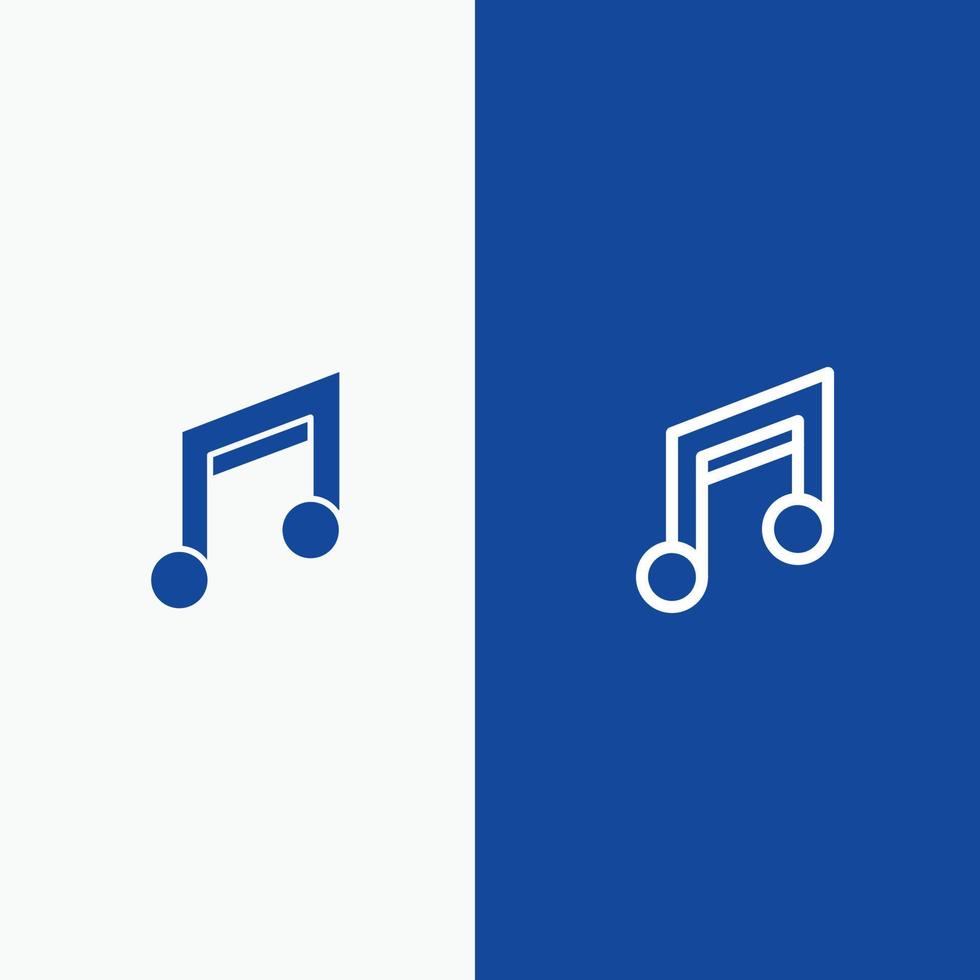 App Grunddesign Mobile Musik Linie und Glyphe festes Symbol blau Banner Linie und Glyphe festes Symbol blau b vektor