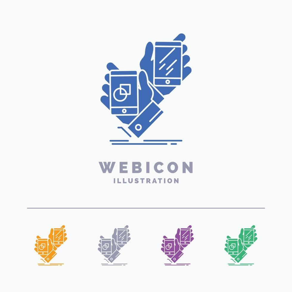 Bewusstsein. Marke. Paket. Platzierung. Produkt 5-Farben-Glyphen-Web-Icon-Vorlage isoliert auf Weiß. Vektor-Illustration vektor