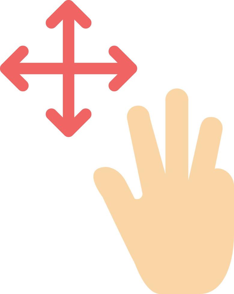 tre finger gester håll platt Färg ikon vektor ikon baner mall