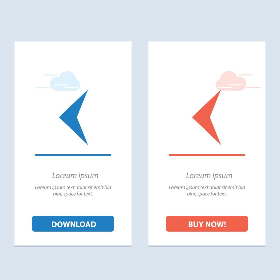 Pfeil zurück Zeichen blau und rot Laden Sie jetzt herunter und kaufen Sie die Kartenvorlage für Web-Widgets vektor